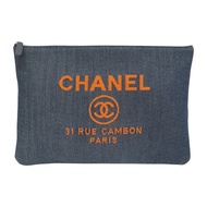 藍色 丹寧布 Deauville Pouch 手拿包【CHANEL 香奈兒】 A80117