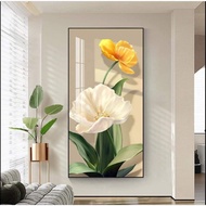 tranh hoa cỡ 40x80 gỗ lụa