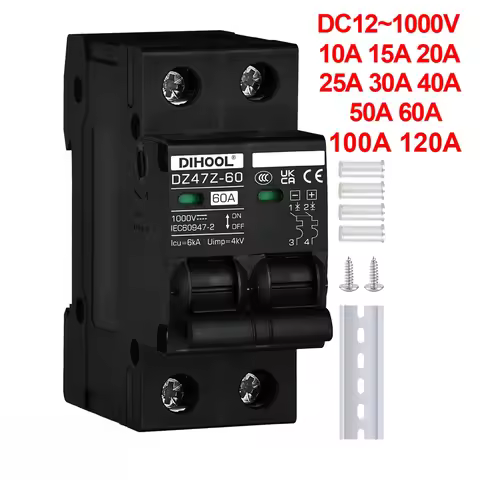 DC1000V MCB Solar DC Circuit Breaker Overload Protection Disconnect Switch 100A 120A 20A 25A 30A 40A