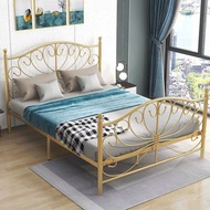 全城熱賣 - 法式復古鐵藝床 單人雙人床 家用床架 臥室黑色金屬床 女生歐式公主床