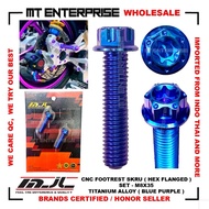 FREE 2 YAMALUBE OIL - MJL GR5 CNC Footrest SKRU ( HEX FLANGED ) M8X35 - TITANIUM ALLOY