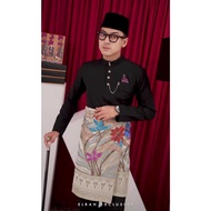 BAJU MELAYU ELRAH EXCLUSIVE SENNA 2025 (BLACK & WHITE SERIES)