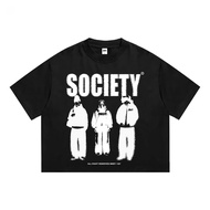 Mnst Tshirt Crop Boxy Oversize Black Beyond SOCIETY