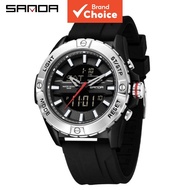SANDA 5111 Digital Sports Watch Luminous Waterproof 3 Time Zones for Students