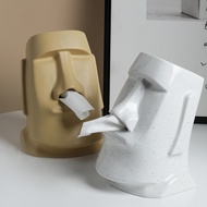 Ceramic Tissue Box, Moai Statue Shaped Tissue Holder, Tissue Paper Holder, Nordic Tissue Box, Paper Roll Tissue Box Holder, Tissue Storage Box