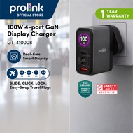 [with AVS] Prolink GT-410008 100W 4-Port Smart Display GaN Charger (UK+EU+US Plugs) laptop | support