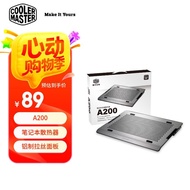 Cooler Master Laptop Cooler A200 Panel Aluminium Permainan Apple Laptop Cooling Pad Base 16 Inci BIY