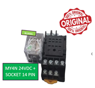 Relay MY4N 24VDC + Socket 14 pin / Relay MY4 24VDC
