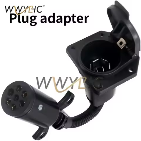 Suitable for Trailer Plug Adapter, 7-pin Circular Hole To RV7-pin Blade Socket Trailer Converter