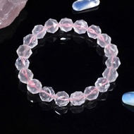 一圖一物│#554 10mm 鑽石切割粉晶水晶手鍊 桃花姻緣 心靈療癒