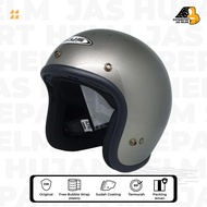 Helm Half Face Retro Zeus 385 Dark Silver