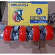 4 pcs Branch Brand Brake Wheels | 2" Trolley Wheels | 2" PVC Wheels Estalase Wheels