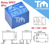 5-PINS Single SPDT Relay SRD 5V / 9V / 12V / 24V DC 10A TechMakers