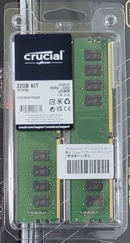 美光 記憶體 DDR4 3200 32GB CL22 原生雙通道 CT2K1604DFRA32A