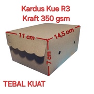 (350 GSM) Thick Lace R3 Cake Box Size 14.5x11x7cm Non-laminated Brown Snack Cake Cardboard/ Celebrat