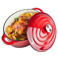 33厘米橢圓形搪瓷鑄鐵荷蘭鍋，用于炖菜、烤面包、烘焙、4升炖鍋、廚房用具、鑄鐵砂鍋