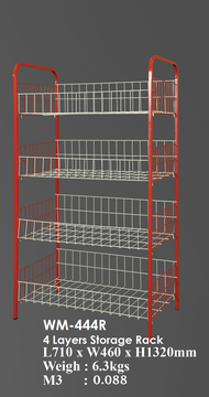 WM444R ~ 4 Tier Storage Rack/ clothes rack/Multi purpose storage rack