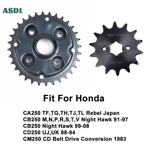 520 14T 32T Motorcycle Front Rear Sprocket Kit for Honda CA250 CA 250 CA250T Rebel Staring Wheel CB2