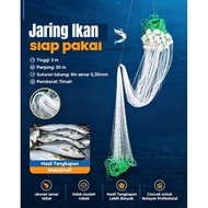 Ready-to-use high fishing net 30m long2M hole size 4in line 0.30mm lead weight