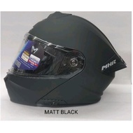 PREMIUM HELMET MHR GTZ FU 935 FLIP UP DOUBLE VISOR HELMET (MATT GRAY/MATT BLACK)