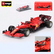 1:43 Scale Scuderia Ferrari SF21 55 Carlos Sainz Diecast Model Racing Car With Acrylic Display Case 