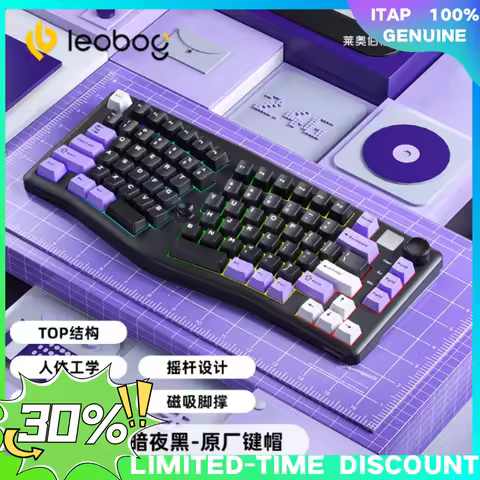 Leobog Alice A75 Mechanical Keyboard Ergonomics Keyboard 3Mode 2.4G Bluetooth Wireless Hot swap RGB 