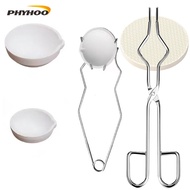 PHYHOO 6PCS metal melting crucible set with crucible pliers and welding plate for jewelry melting