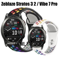 For Zeblaze Stratos 3 2 Vibe 7 pro Strap Smart Watch Rainbow Silicone Soft Band