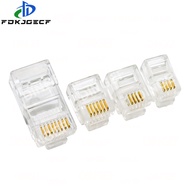 10PCS 4Pin 6Pin 8Pin Cable End Connectors Plugs telephone connector internet connector RJ9 4P4C RJ11