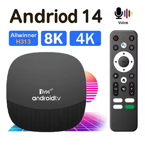 TV98 ATV MAX Plus Smart TV Box 8K 4K Android 14.0 Voice Assistant Allwinner H313 4G 5G WiFi BT5.0 Me