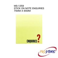 MS-1259 Stick On Note Enquiries 75mm x 65mm