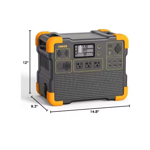 Portable Power Station, E1500LFP Solar Generator 1536Wh, 2200W LiFePO4 Battery Backup, Fast Charging