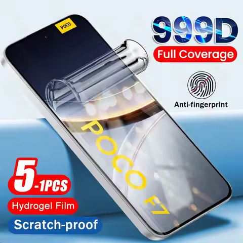 5-1Pcs Curved Hydrogel Film For Xiaomi Poco F7 5G Full Glue Screen Protector Case PocoF7 Pocco Poko 