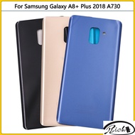 For Samsung Galaxy A8 Plus 2018 A8+ A730 A730DS SM-A730F Glass Battery Back Cover Rear Door Housing Case Sticker Replace