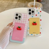 Simple New Candy Cherry Card Holder Casing iphone 17 Pro Max 11 Pro Max 16E 13 Pro Max 16 Pro Max 7 