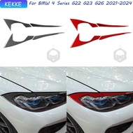 For BMW 4 Series G22 G23 G26 2021-2024 Carbon Fiber Lamp Eyebrow Decal Auto Decoration Accessory Sti