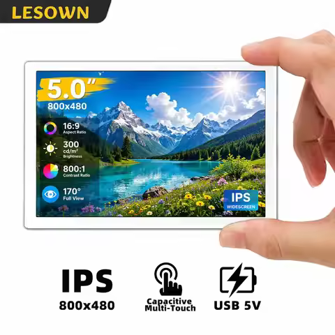 LESOWN 5.0 Inch Dynamic Hardware Monitor Aluminum Secondary Screen ATX Case Mod AIDA64 Temperature O