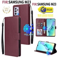 CASE SAMSUNG M23 CASE FLIP LEATHER WALLET PREMIUM FLIP CASE OPEN CLOSE CASE hp CASING FLIP CASE WALL