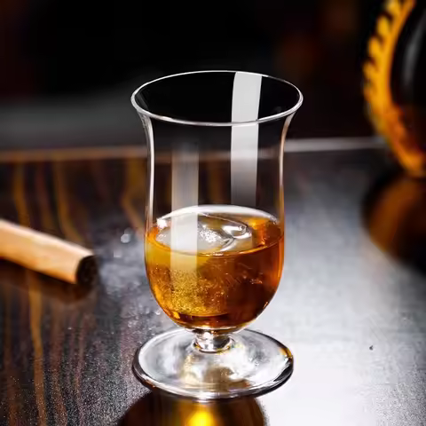 Japanese Style Harp Stripe Whisky Goblet, Cognac, Brandy, Snifter Copita, Nosing Glass, Crystal Tuli