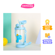 Bình tritan Diller cho bé có dây đeo 350ml (gồm 2 nắp)- Xanh