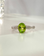 橢圓橄欖石925活口戒指