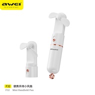 Awei F32 Portable Handheld Fan Rechargeable 3-speed Wind 800mAh battery powerbank Speed Soft