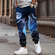 Digital Print Sweatpants Men's Cuffed Casual Trousers
