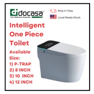 DOCASA A2000 PTRAP 200MM 250MM 300MM Smart Toilet Bowl Set Auto Sense Dual Flush Water-Saving S-Trap