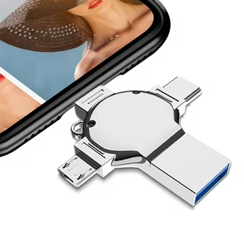 new 4in1 OTG 512GB 256GB for iPhone USB 3.0 Flash Drive 2TB 1TB iSO Android TYPE-C PenDrive Mobile M