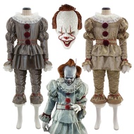 Halloween Costume Joker Cosplay Costume Movie Pennywise Stephen King Horror Mask Clown Jacket Pant C