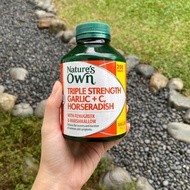 Nature's Own Triple Strength Garlic + C, Horseradish - Contains Vitamin C - 200 Tablets