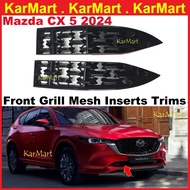 Mazda CX5 2024 2025 Front Grill Mesh Trims Front Grille Guard Glossy Black Mazda Car Exterior Access