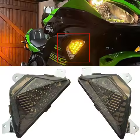 Front LED Turn Signal For KAWASAKI NINJA 250 300 400 650 1000SX ZX6R ZX25R Z1000SX ER6F Motorcycle L