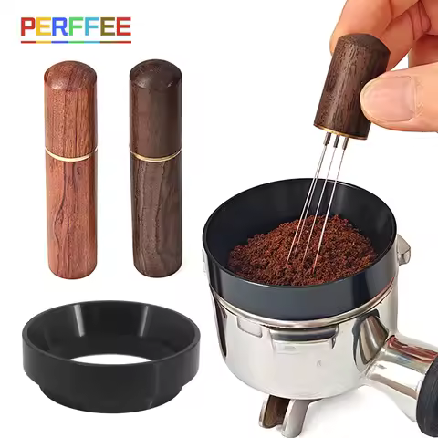 Espresso Coffee Stirrer Needle Distributor Coffee Powder Stirrer Wood Handle Coffee Stirring Tool WD